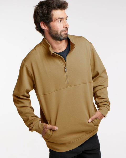 Poleron Half Zipper Cafe