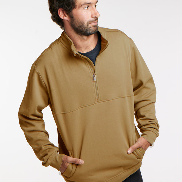 Poleron Half Zipper Cafe