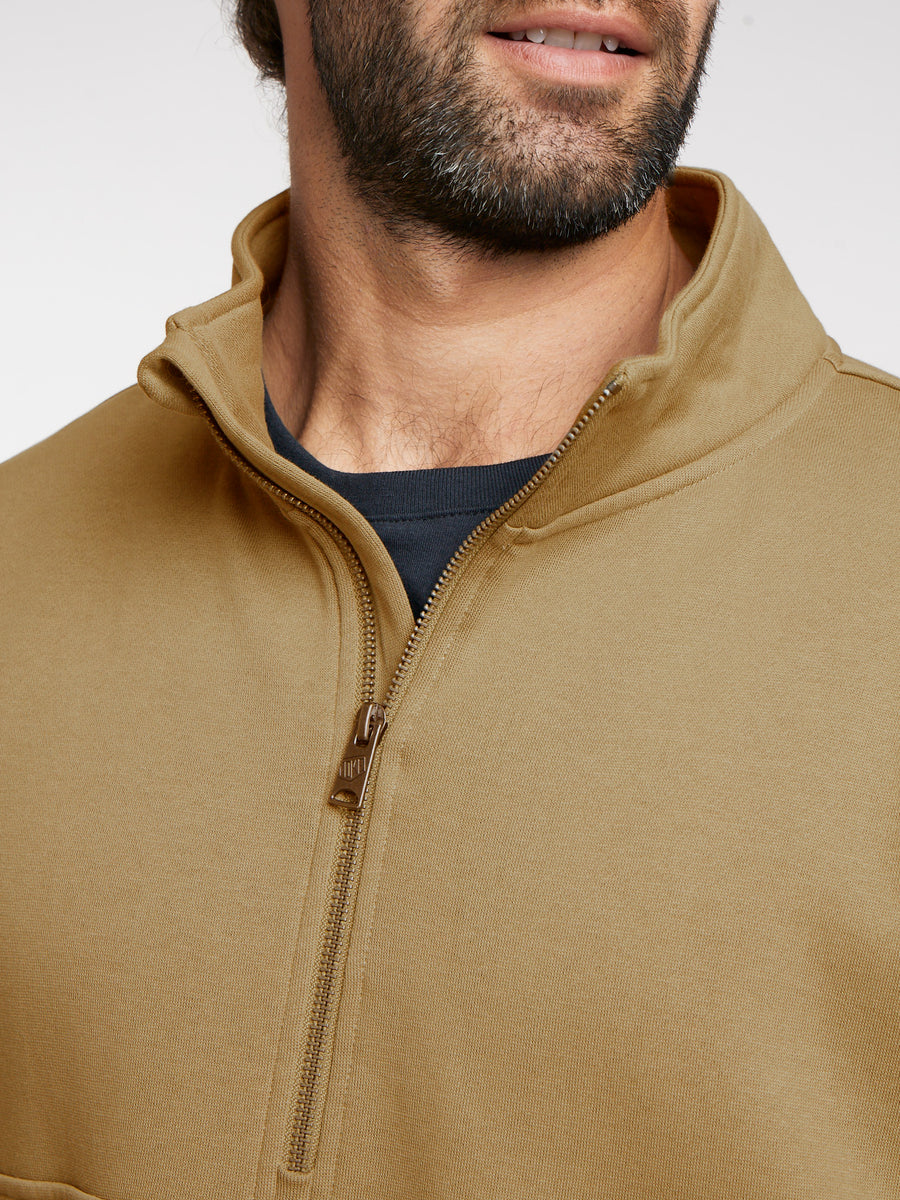 Poleron Half Zipper Cafe