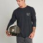 Polera Negra Manga Larga Hombre Cascos