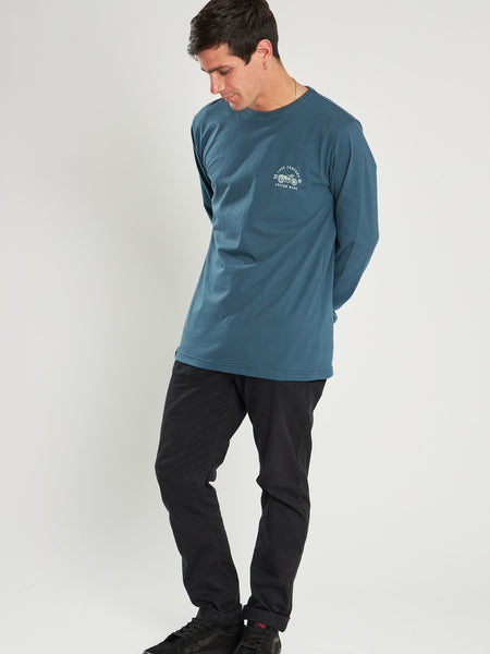 Polera Azul Manga Larga Moto