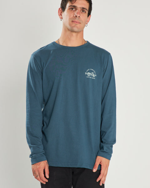 Polera Azul Manga Larga Moto