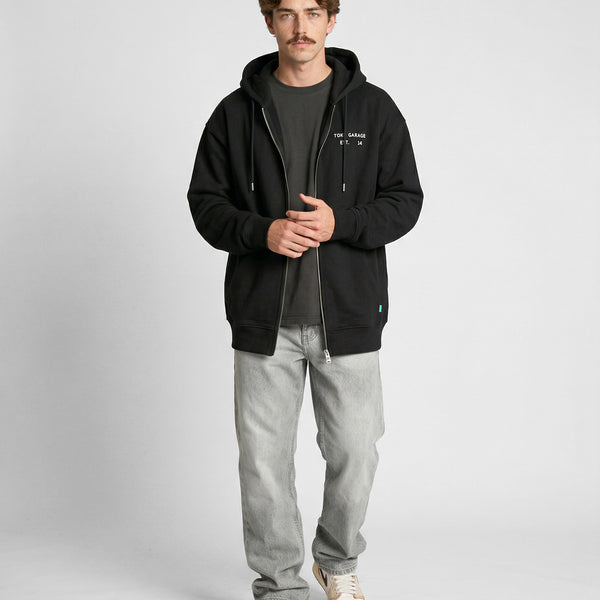 Poleron Full Zipper Negro Hombre Fuel