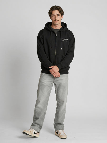 Poleron Full Zipper Negro Hombre Fuel