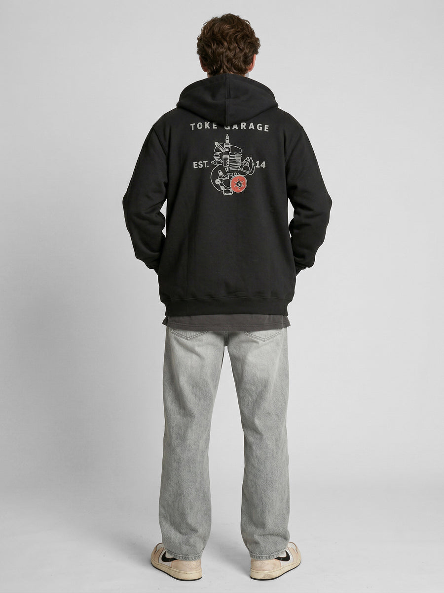 Poleron Full Zipper Negro Hombre Fuel