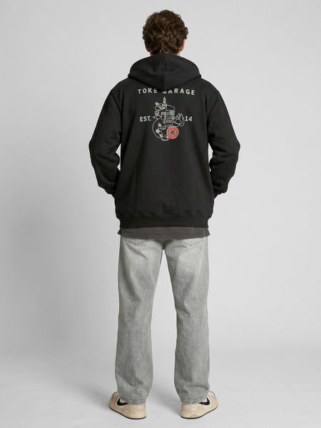 Poleron Full Zipper Negro Hombre Fuel