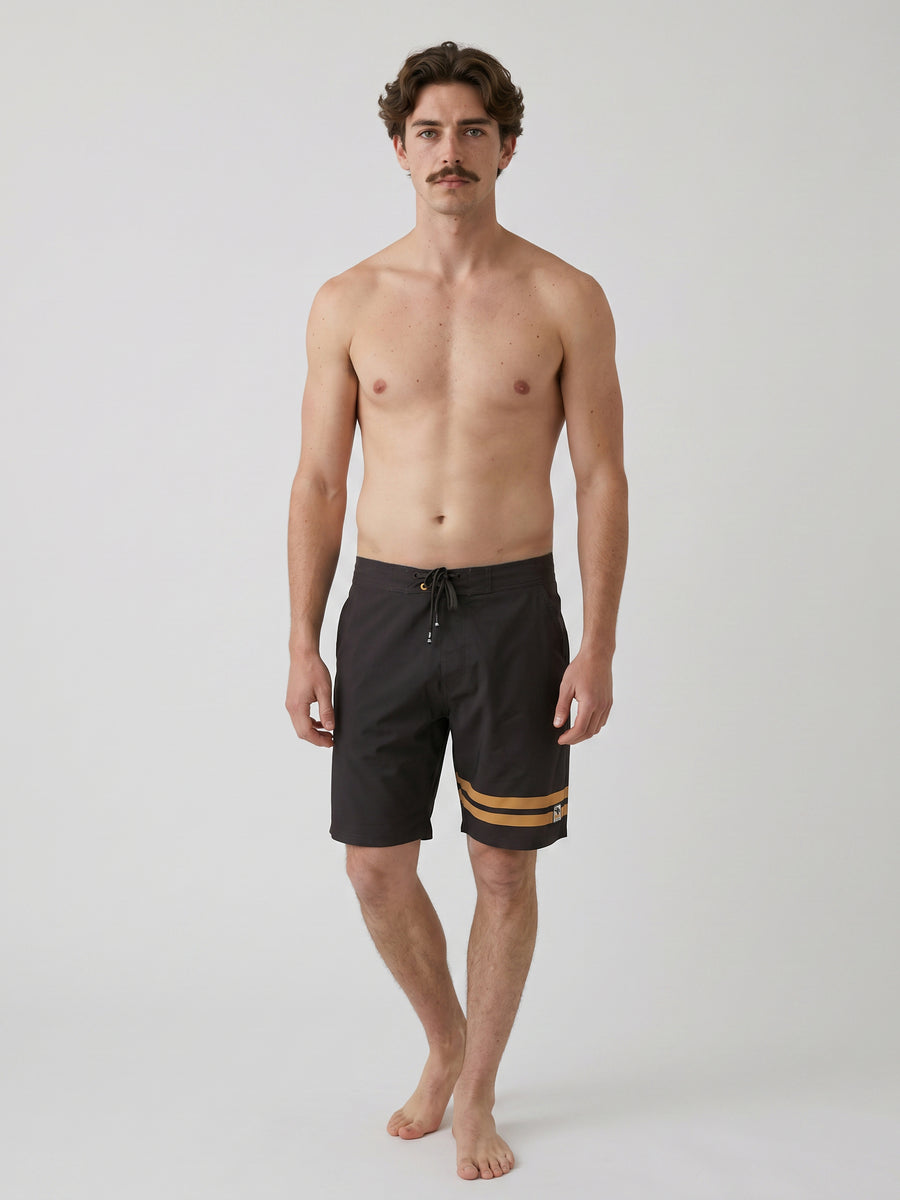 Traje de Baño Gris Oscuro Lines Hombre