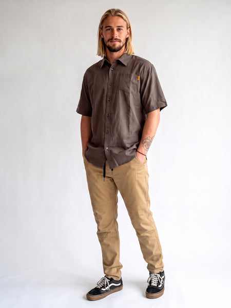 Camisa Hombre Lisa Café Toke