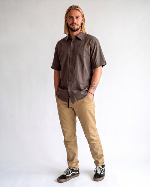 Camisa Hombre Lisa Café Toke