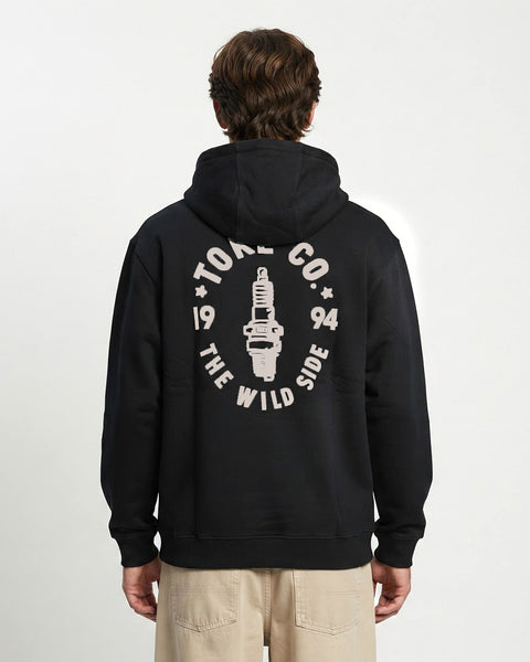 Poleron Hoodie Negro Hombre Racer