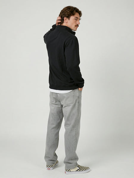 Poleron Half Zipper Negro Hombre Ozzy