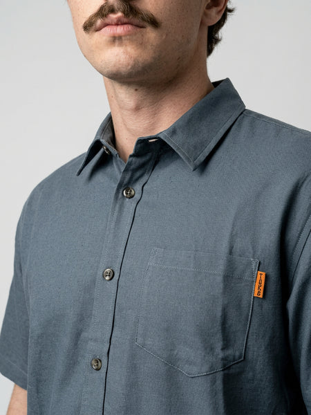 Camisa Hombre Lisa Azul Toke