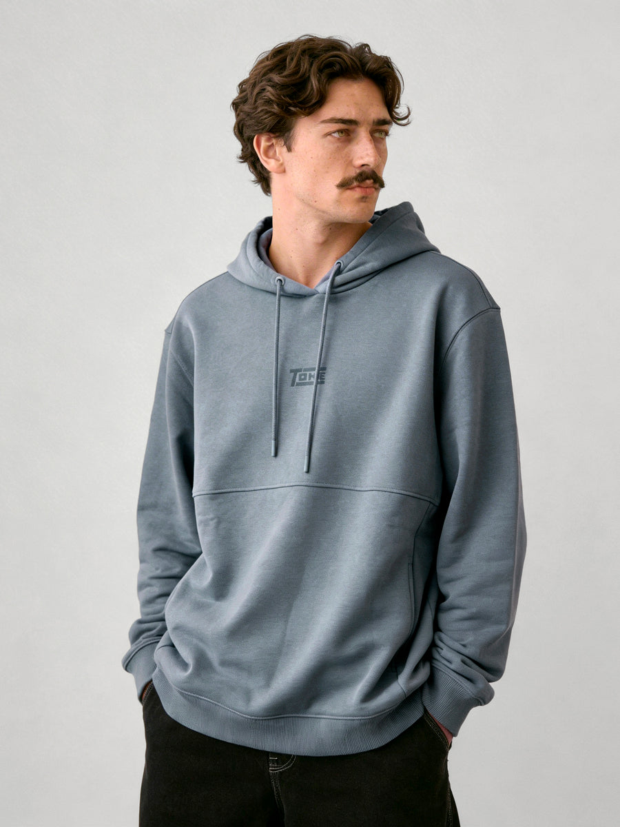 Poleron Hombre Hoodie Azul Lines