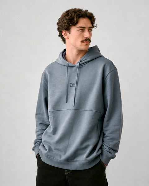 Poleron Hombre Hoodie Azul Lines