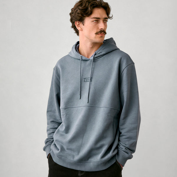 Poleron Hombre Hoodie Azul Lines