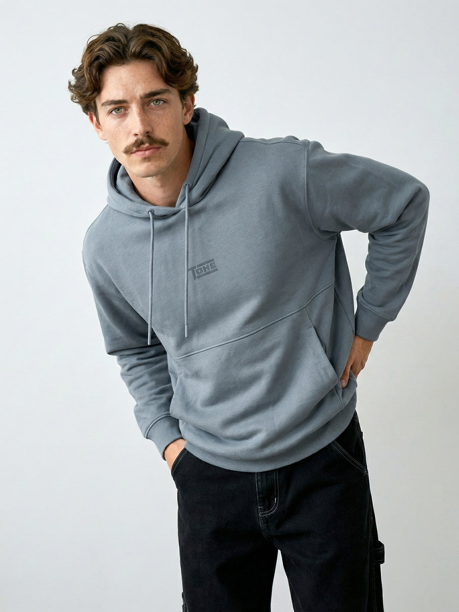 Poleron Hombre Hoodie Azul Lines