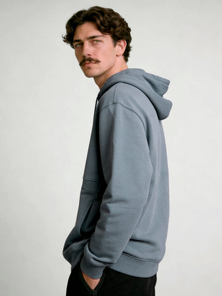 Poleron Hombre Hoodie Azul Lines