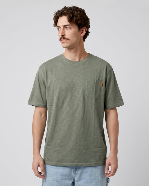 Polera Hombre Verde Bolsillo