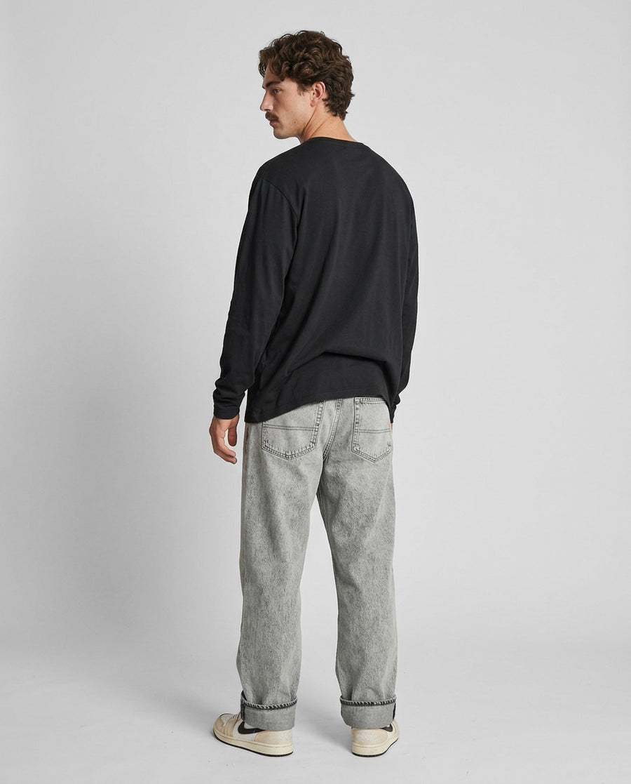 Polera Manga Larga Hombre Negra Spark
