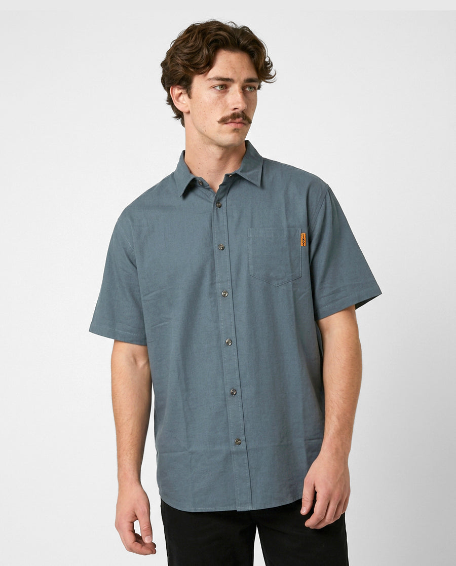 Camisa Hombre Lisa Azul Toke