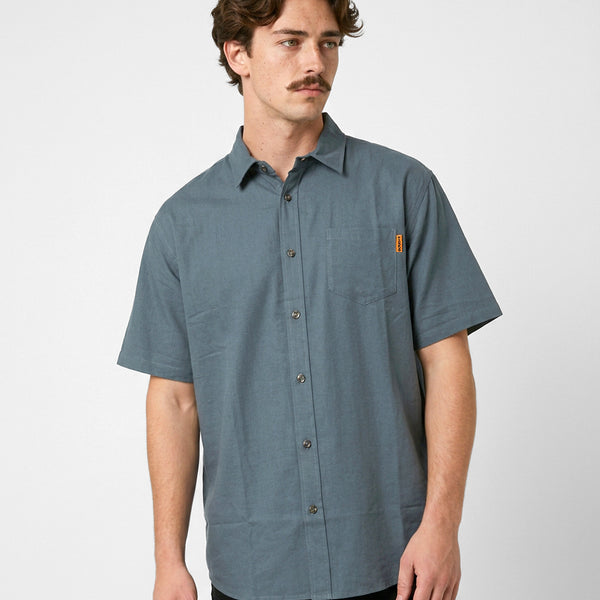 Camisa Hombre Lisa Azul Toke