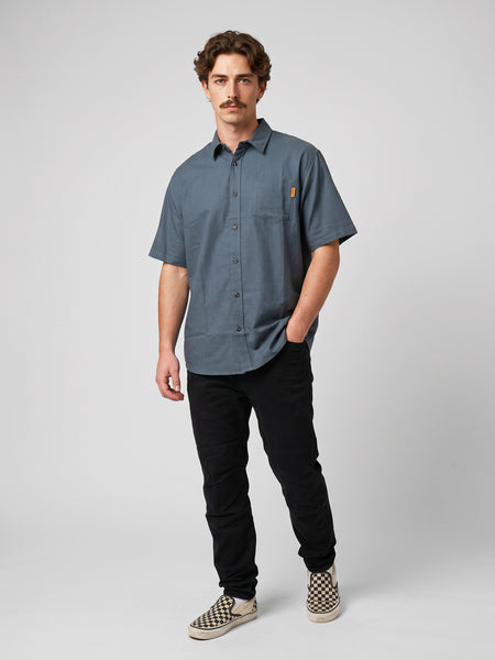Camisa Hombre Lisa Azul Toke