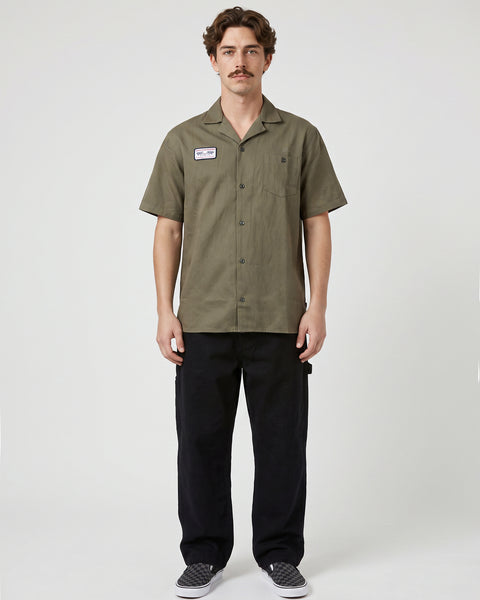 Camisa Manga Corta Verde Hombre Garage