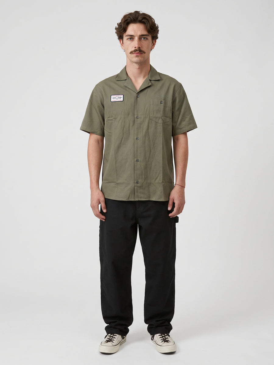 Camisa Manga Corta Verde Hombre Garage