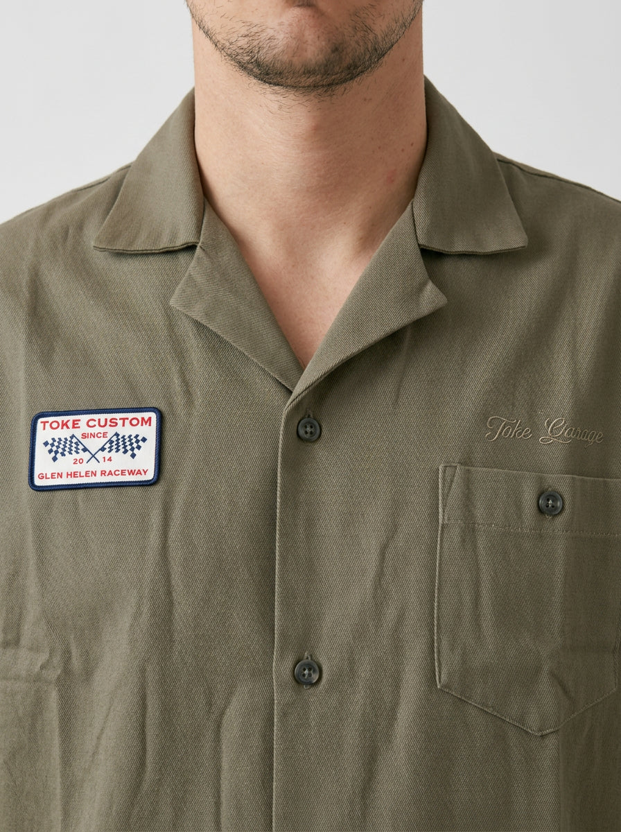 Camisa Manga Corta Verde Hombre Garage