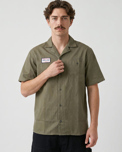 Camisa Manga Corta Verde Hombre Garage