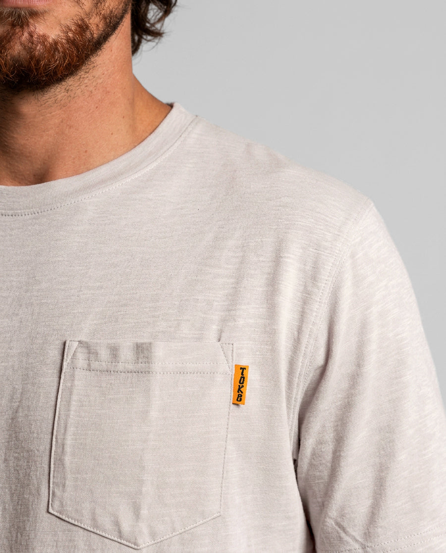 Polera Hombre Blanca Bolsillo