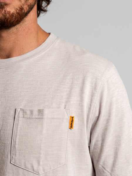 Polera Hombre Blanca Bolsillo