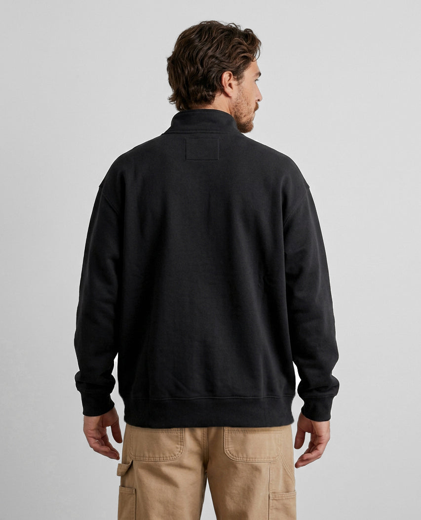 Poleron Hombre Half Zipper Negro