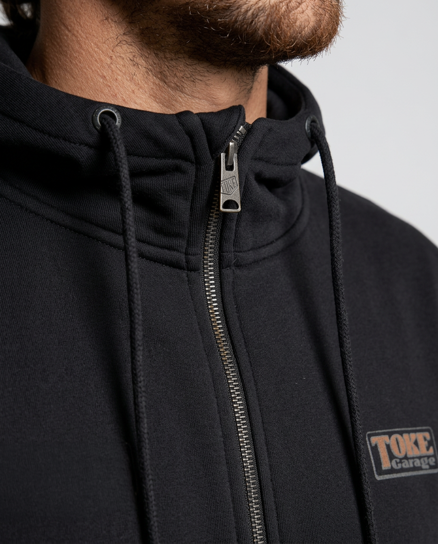 Poleron Full Zipper Negro Tool