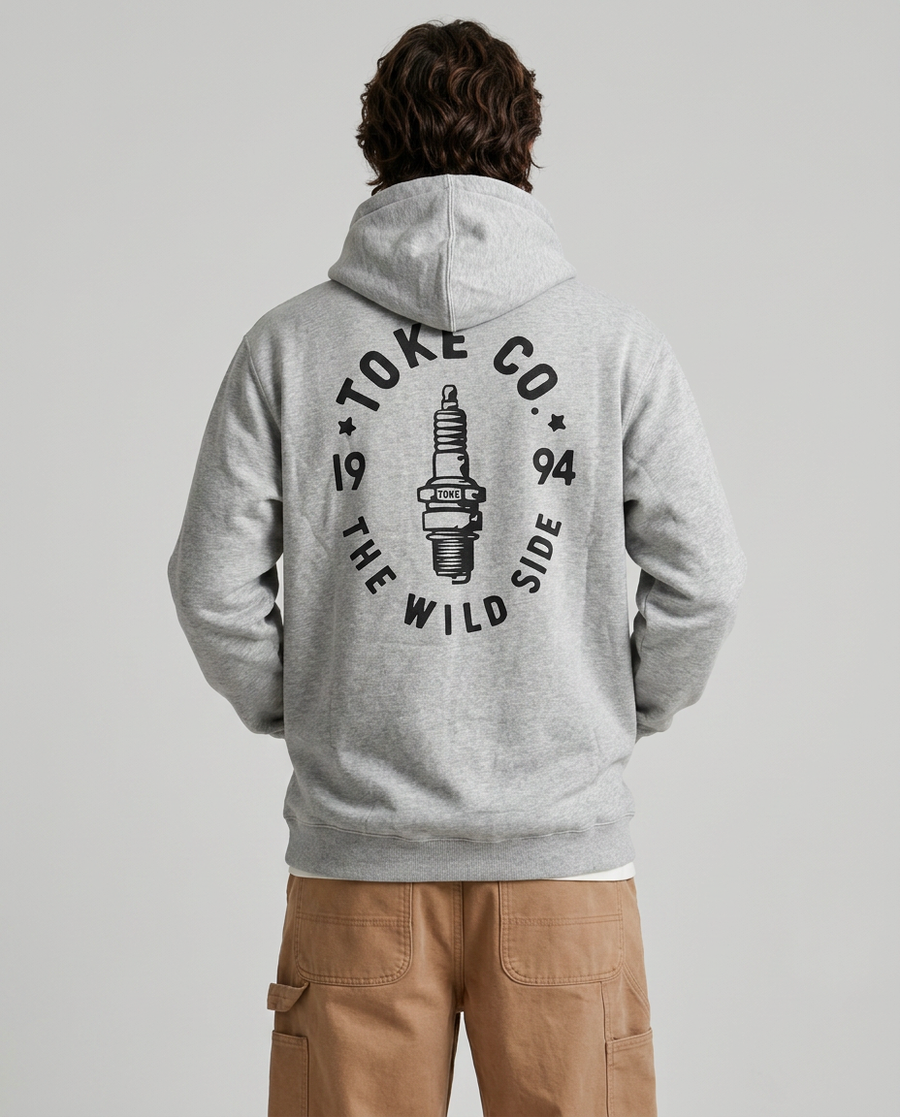 Poleron Hoodie Melange Hombre Racer