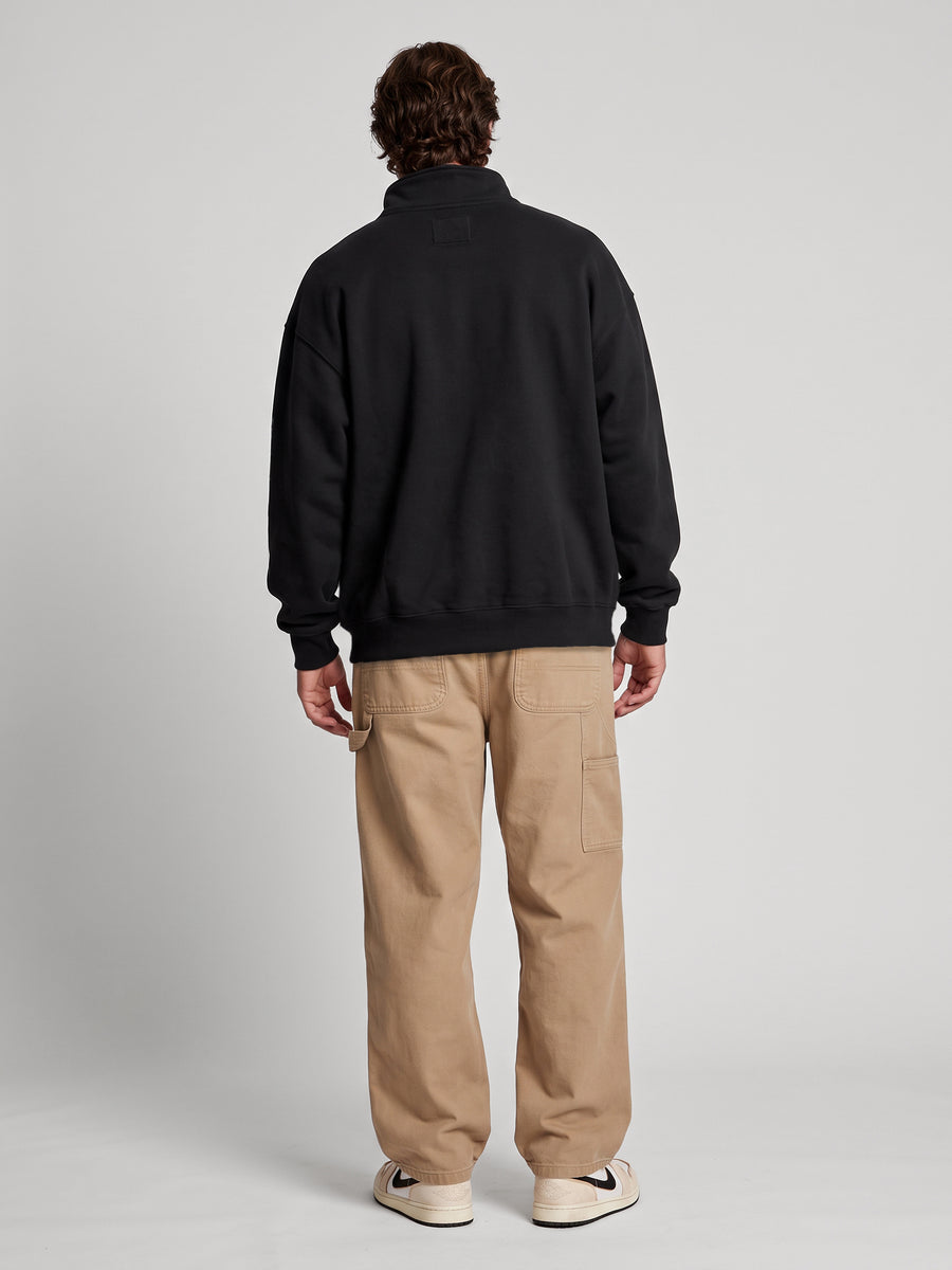 Poleron Hombre Half Zipper Negro