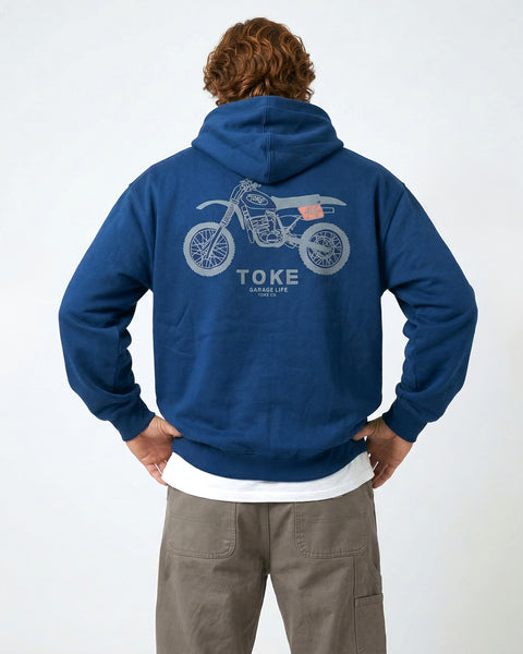 Poleron Hoodie Azul Hombre Maico