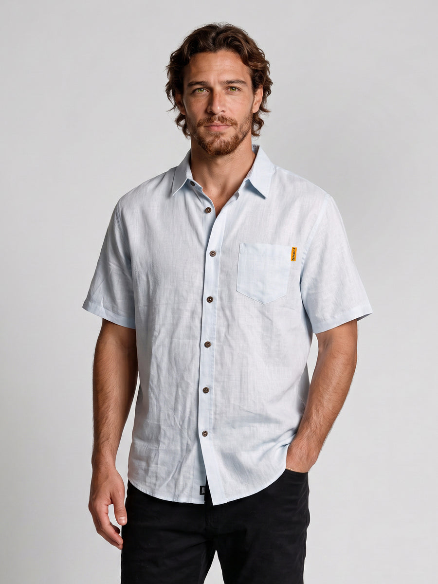 Camisa Hombre Lisa Celeste Toke
