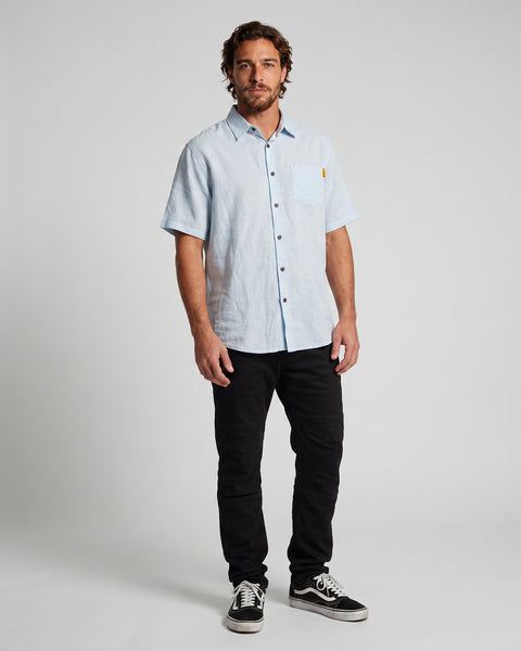 Camisa Hombre Lisa Celeste Toke