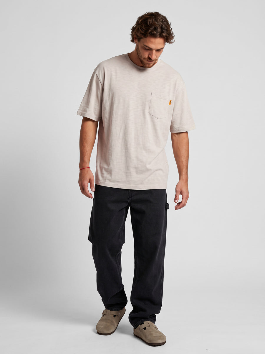 Polera Hombre Blanca Bolsillo