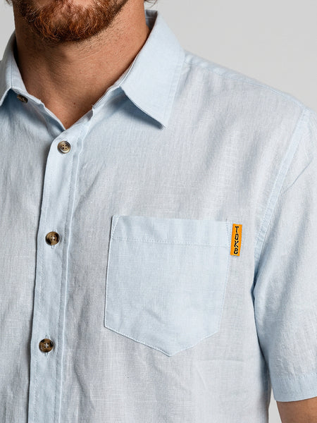 Camisa Hombre Lisa Celeste Toke