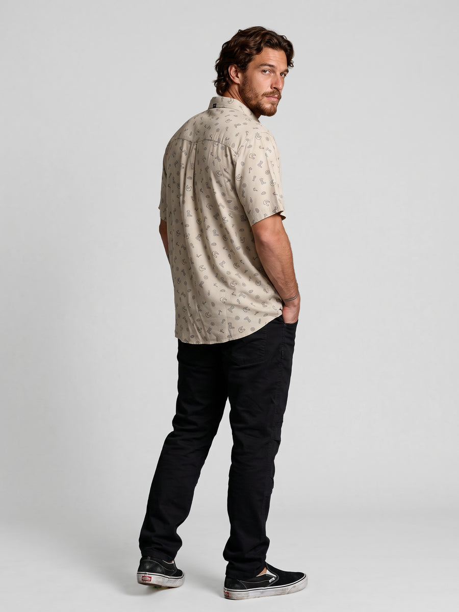 Camisa Hombre Estampada Beige Indian Toke