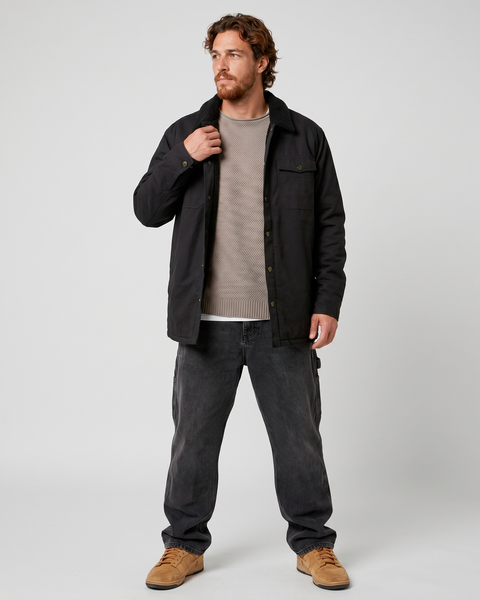 Chaqueta Negra Hombre Wax