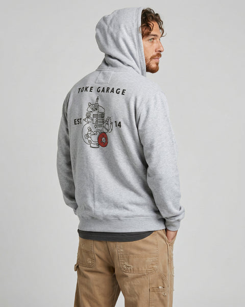 Poleron Full Zipper Melange Hombre Fuel