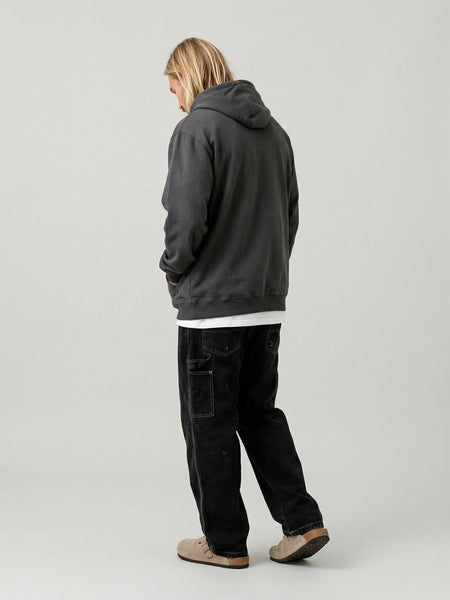 Poleron Hoodie Gris Oscuro Hombre Reed