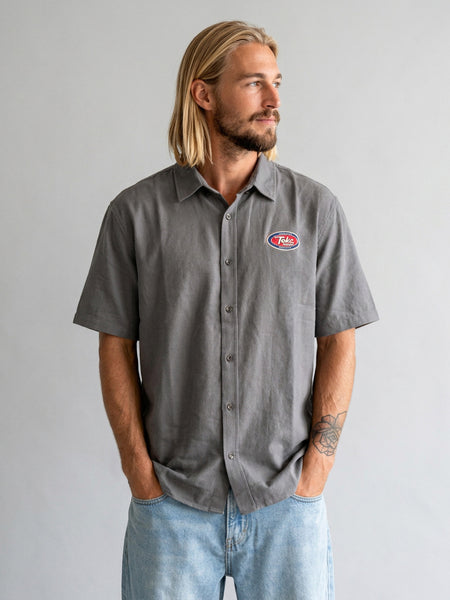 Camisa Hombre Retro Gris Oscuro