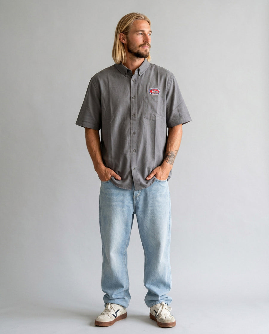 Camisa Hombre Retro Gris Oscuro