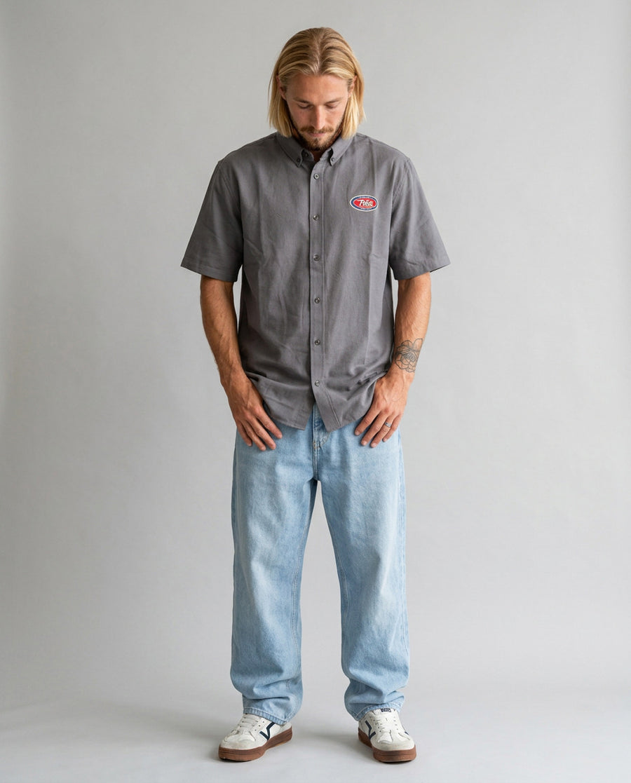 Camisa Hombre Retro Gris Oscuro
