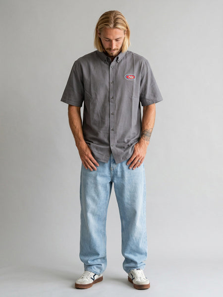 Camisa Hombre Retro Gris Oscuro