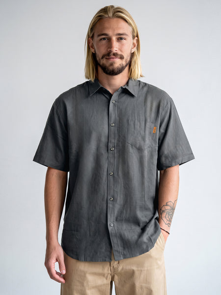 Camisa Lino Gris Hombre Solid - Toke